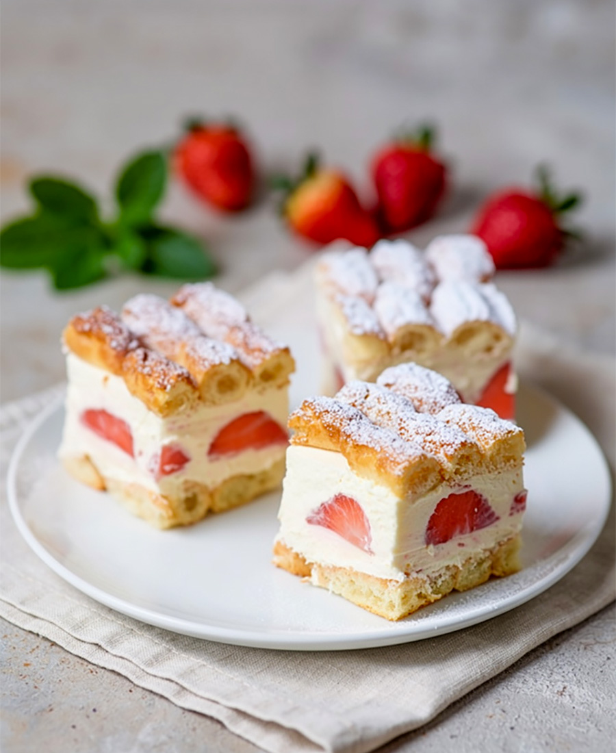 Ciasto z truskawkami bez pieczenia